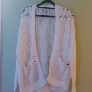 White Knit Open Cardigan
